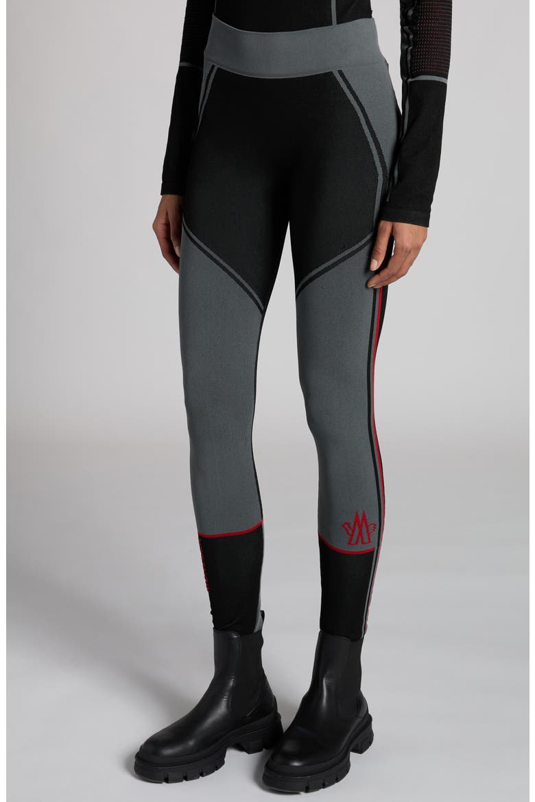 Logo High Waist Rib Sweater Leggings, Alternate, color, BLACK