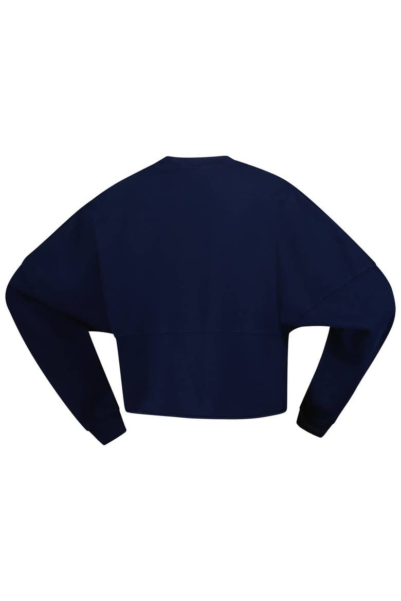 Women's Spirit Jersey Navy Indiana Fever Jumbo Print Oversized Cropped Long-Sleeve T-Shirt, Alternate, color, Navy