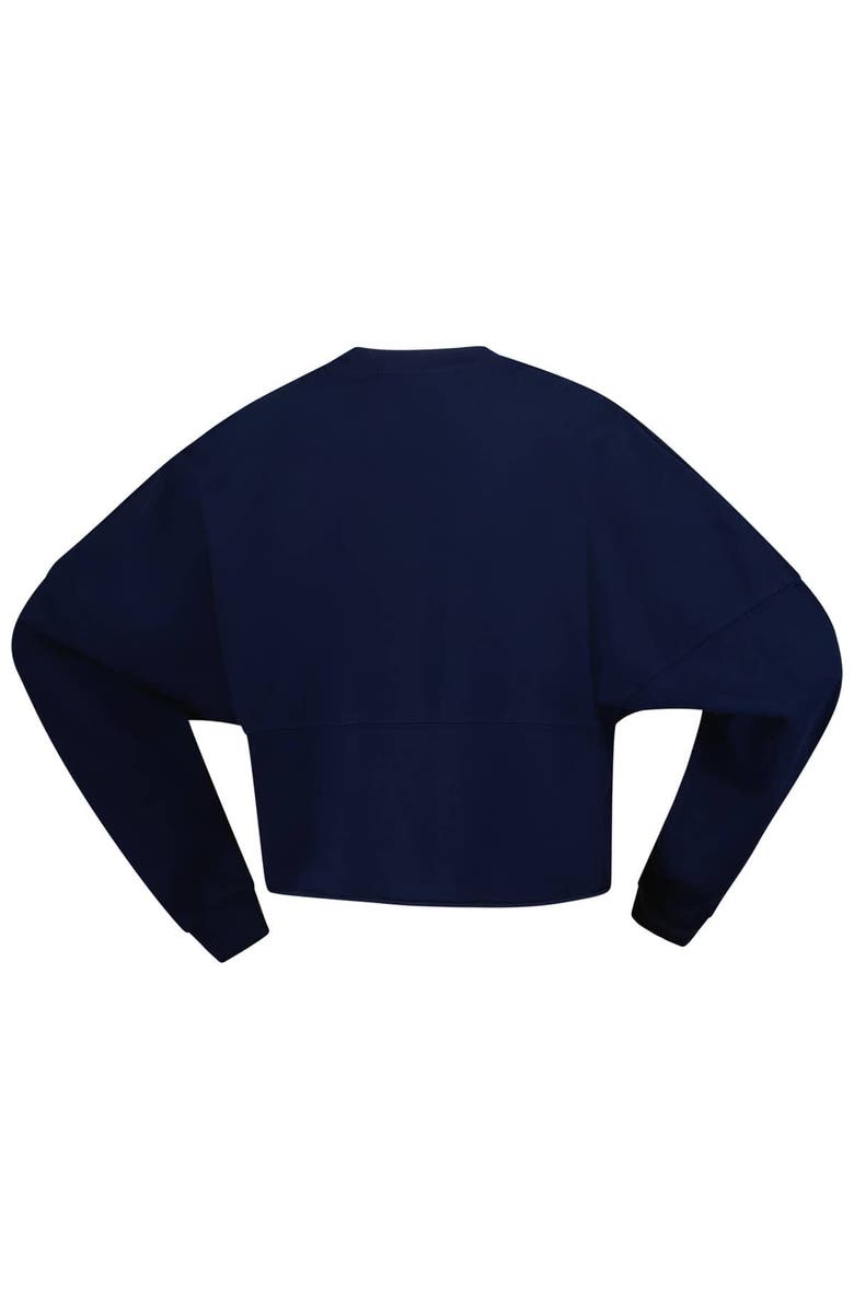 SPIRIT JERSEY Women's Spirit Jersey Navy Indiana Fever Jumbo Print Oversized Cropped Long-Sleeve T-Shirt, Alternate, color, Navy