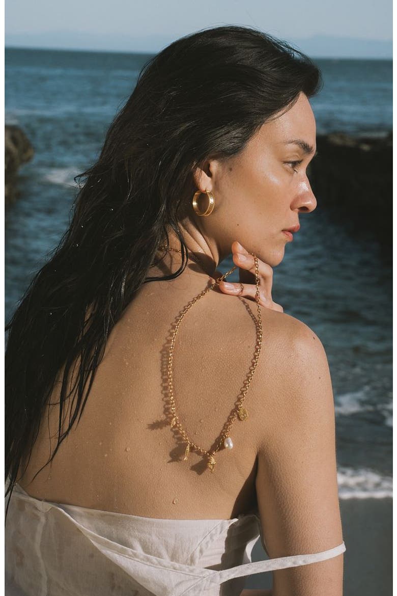 Blessings of the Sea Multi Charm Necklace, Alternate, color, Gold