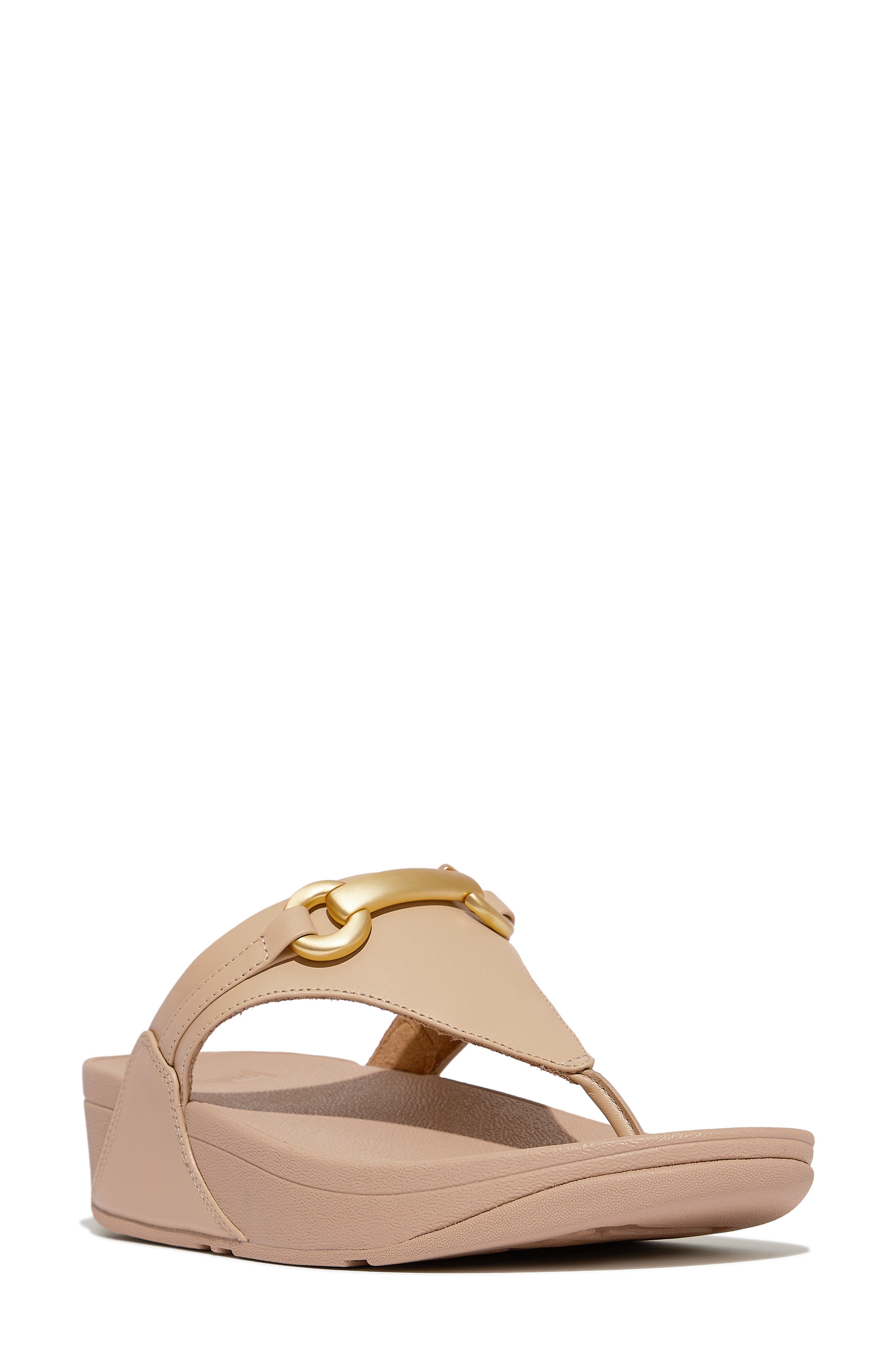 FitFlop Lulu Platform Wedge Flip Flop in Classic Beige 