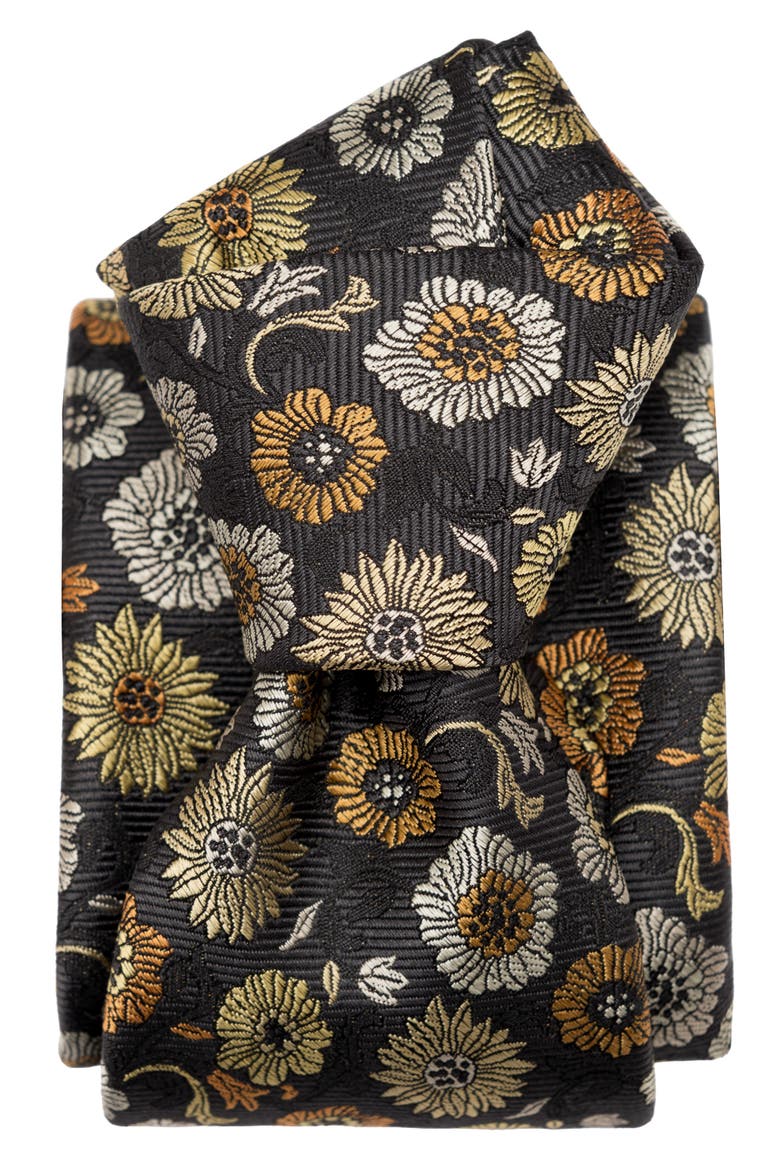 Pergola - Extra Long Silk Jacquard Tie for Men, Alternate, color, Yellow