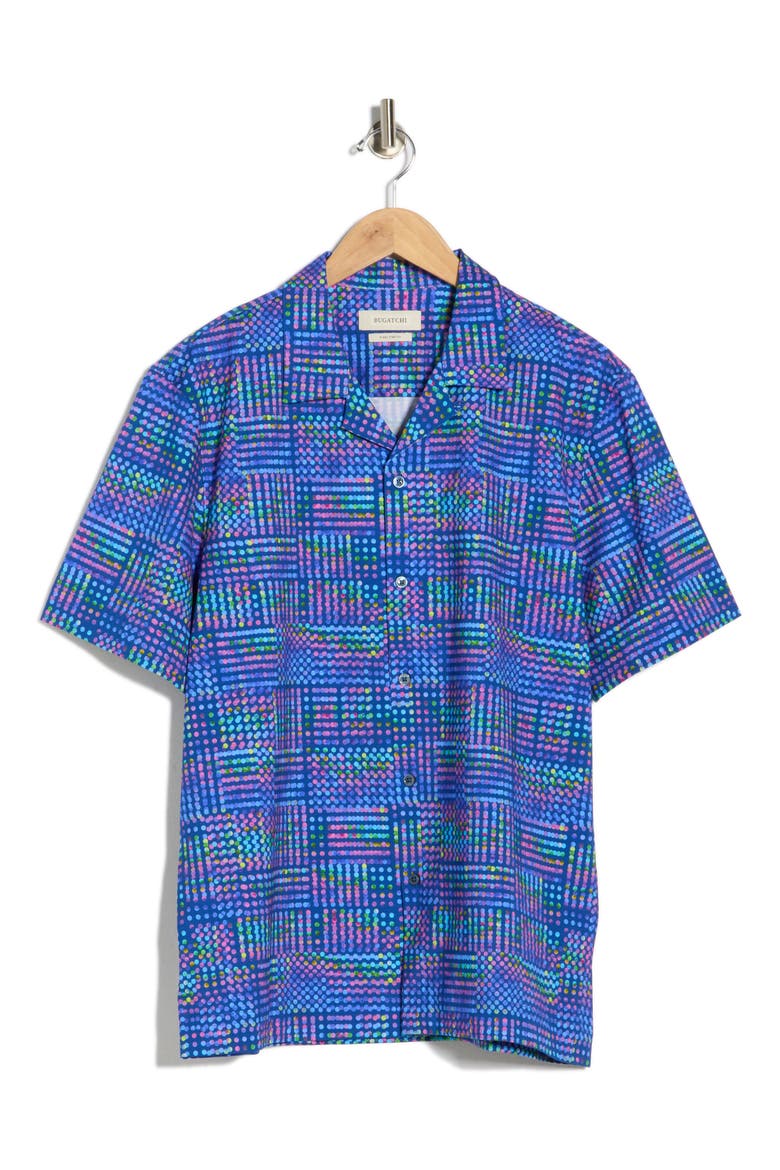 Cole OoohCotton® Short Sleeve Button-Up Shirt, Alternate, color, NIGHT BLUE