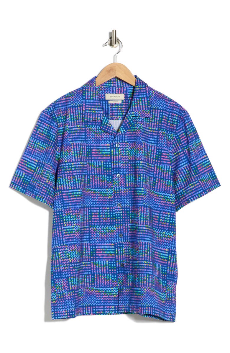 Bugatchi Cole OoohCotton<sup>®</sup> Short Sleeve Button-Up Shirt, Main, color, 