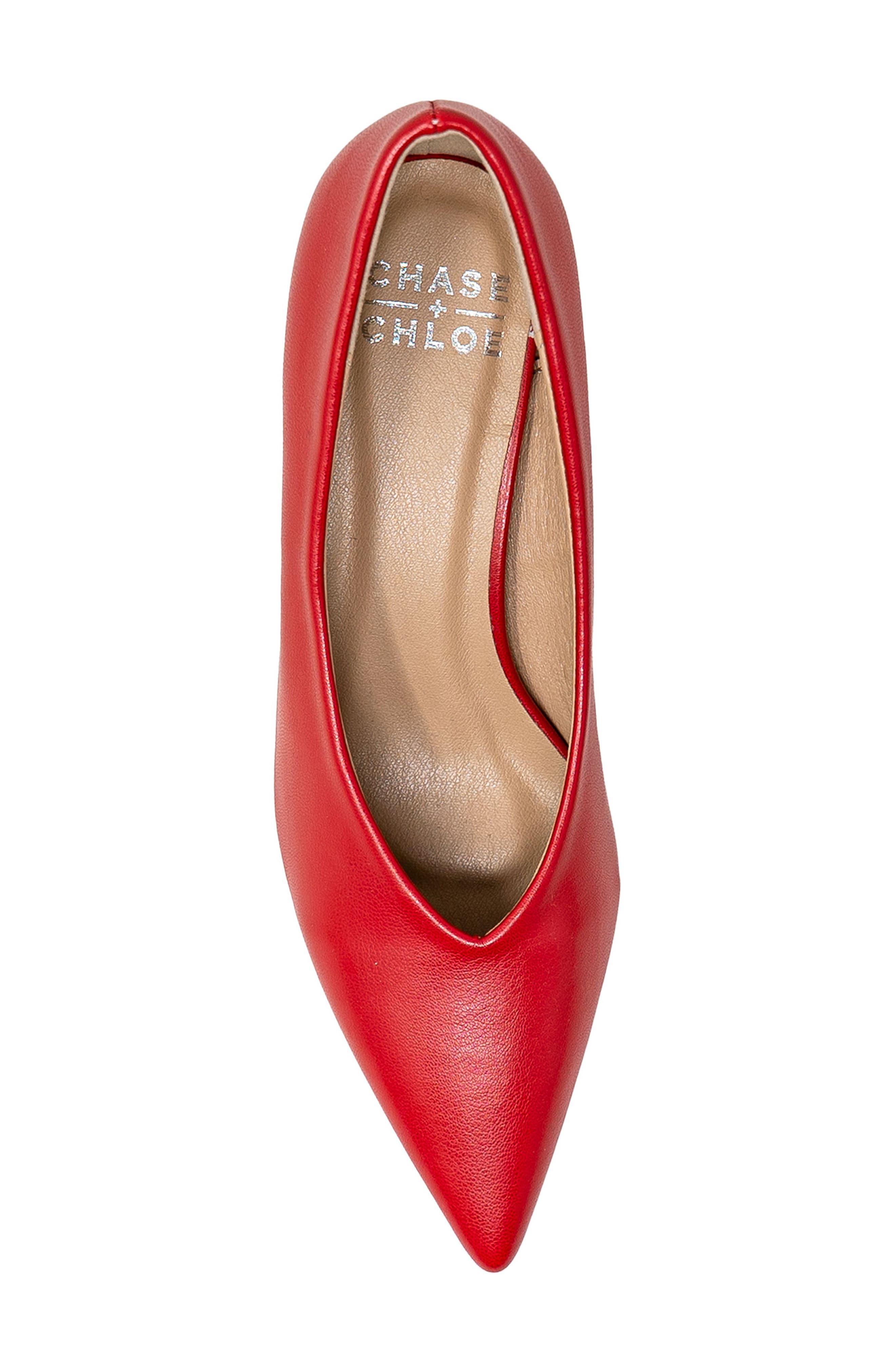 Zandra Pointed Toe Pump, Alternate, color, RED PU