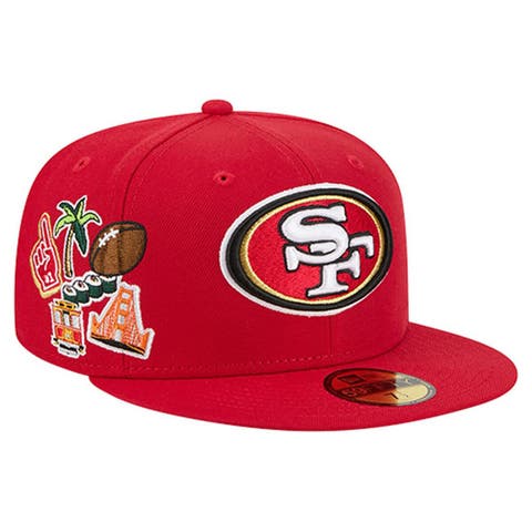 Men's New Era  Scarlet San Francisco 49ers Group Chat 59FIFTY Fitted Hat