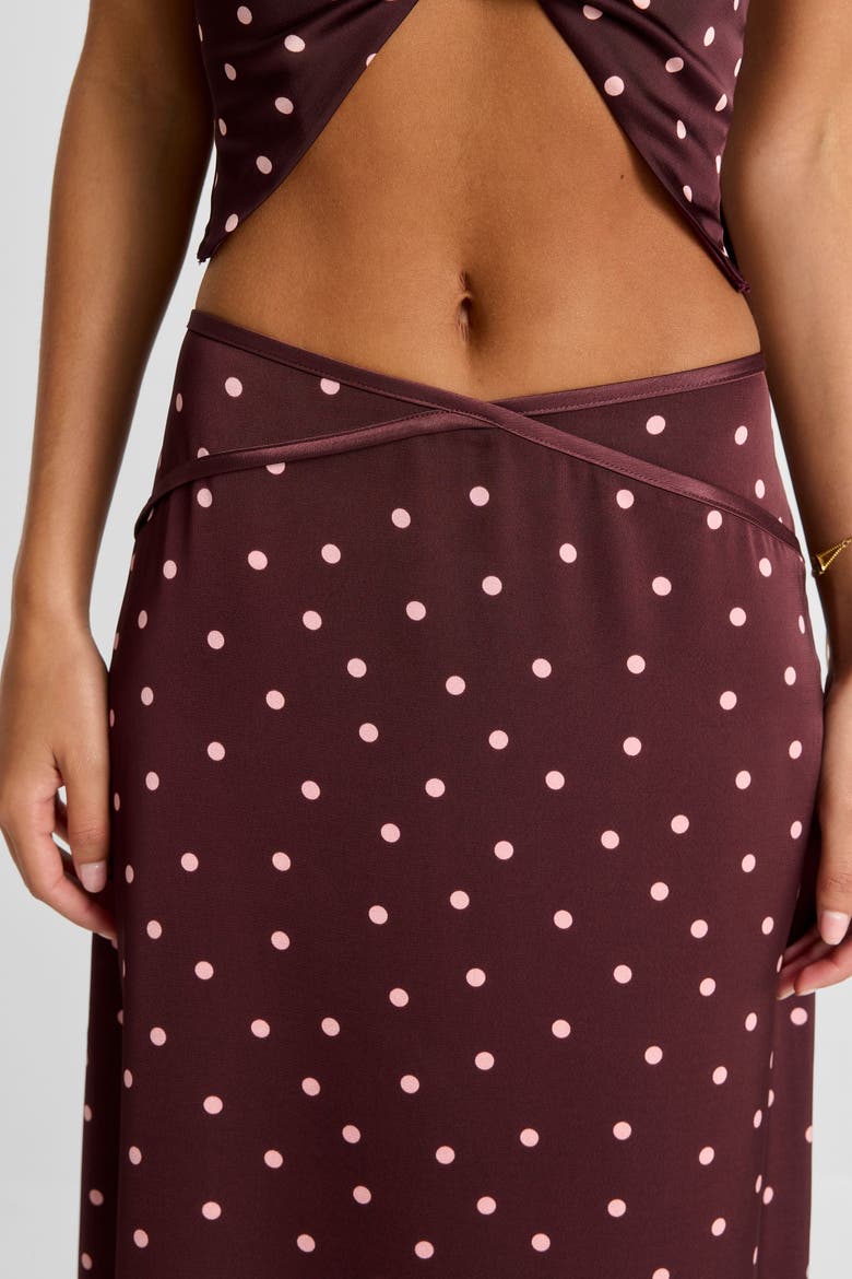 Cici Maxi Skirt, Alternate, color, Pink Polkadot