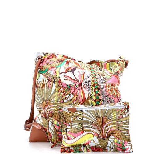 Pre-owned Hermes  Hermes Silky City Bag Printed Silk And Leather Pm In Multi