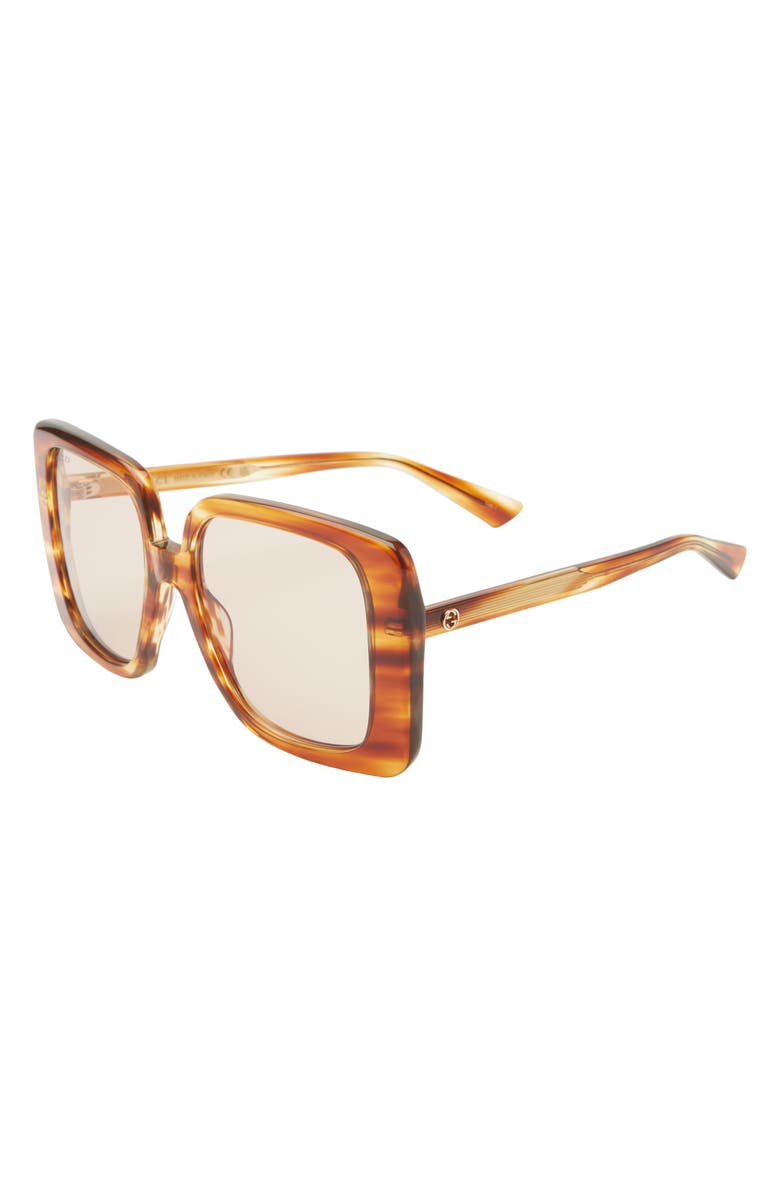 Gucci 55mm Square Sunglasses, Alternate, color, Havana Havana Brown