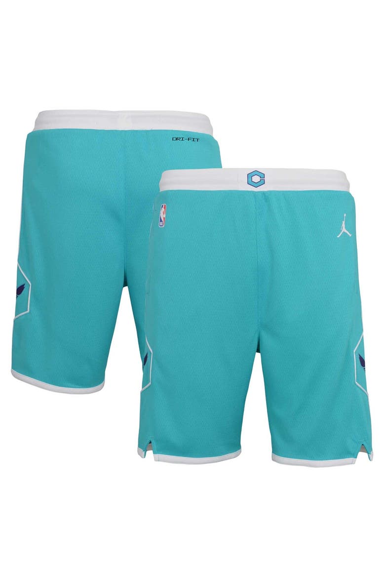 Youth Jordan Brand Teal Charlotte Hornets 2020/21 Icon Edition Swingman Shorts, Alternate, color, Teal