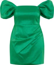 City Chic Elyse Puff Sleeve Off the Shoulder Sheath Dress
