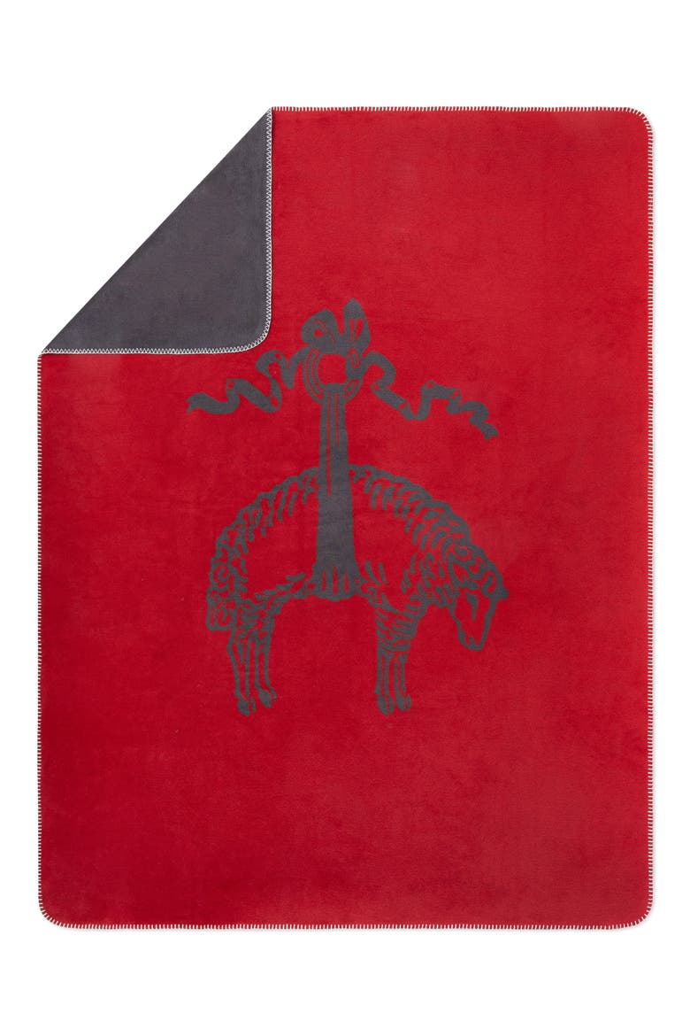Logo Double Faced Throw Blanket, Alternate, color, RED