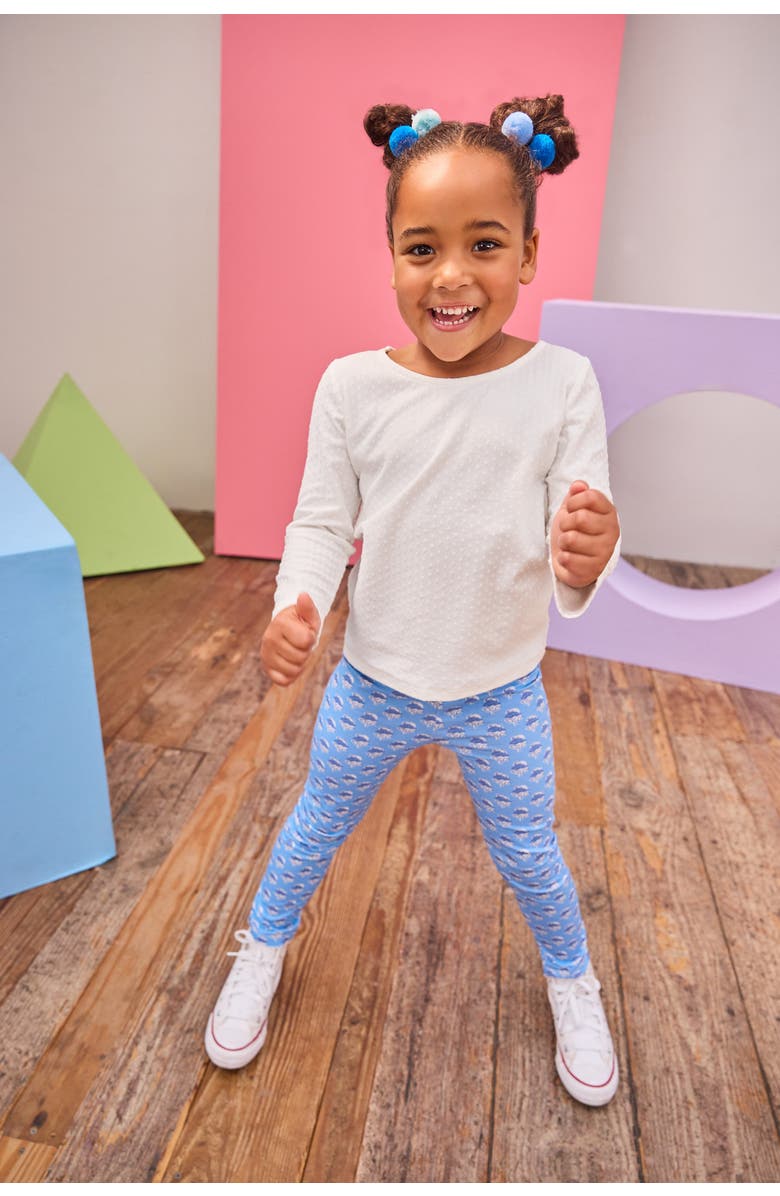 BISBY Kids' Knit Patterned Legging, Alternate, color, Cornflower Block Print