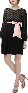 Kimi & Kai Macy Polka Dot Lace Maternity Dress