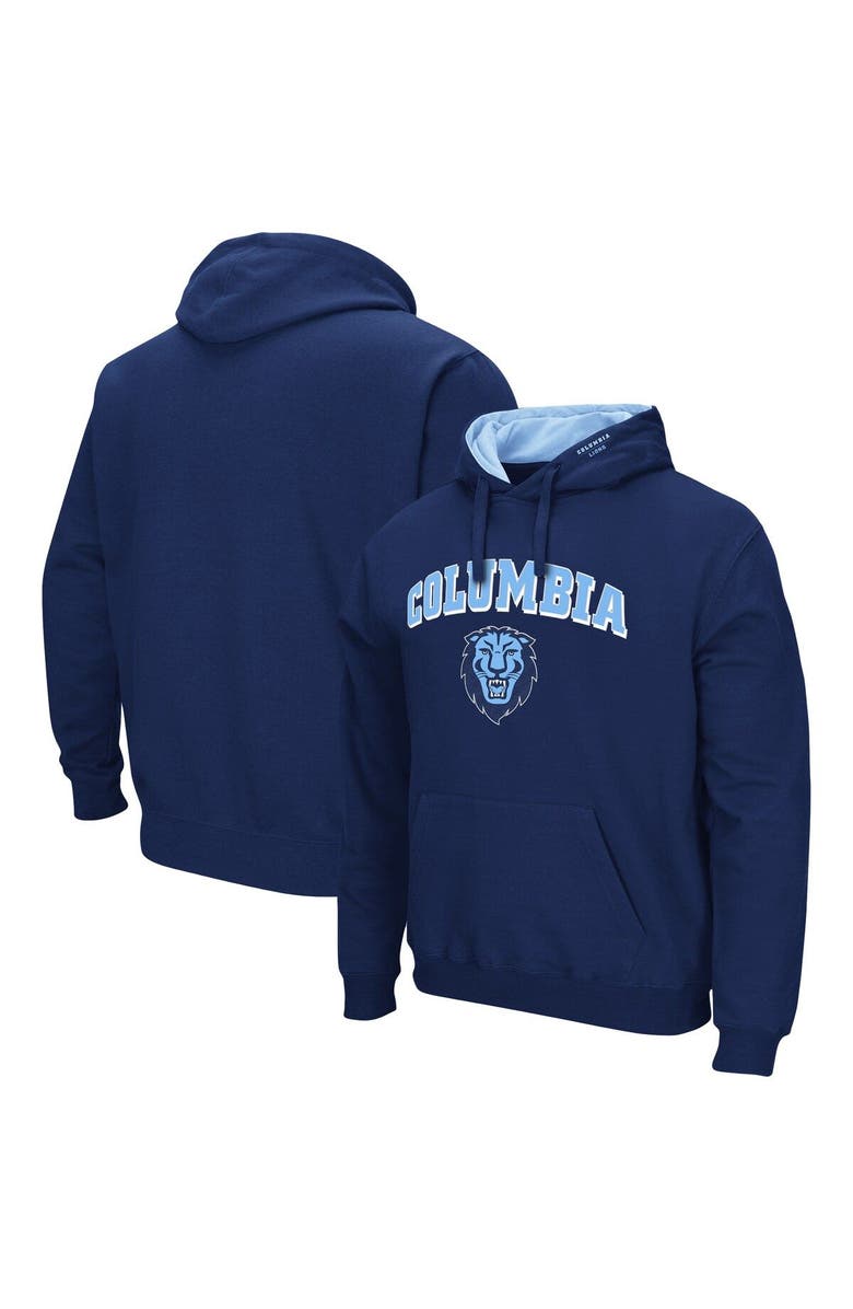 COLOSSEUM Men's Colosseum Navy Columbia University Arch and Logo Pullover Hoodie, Main, color,