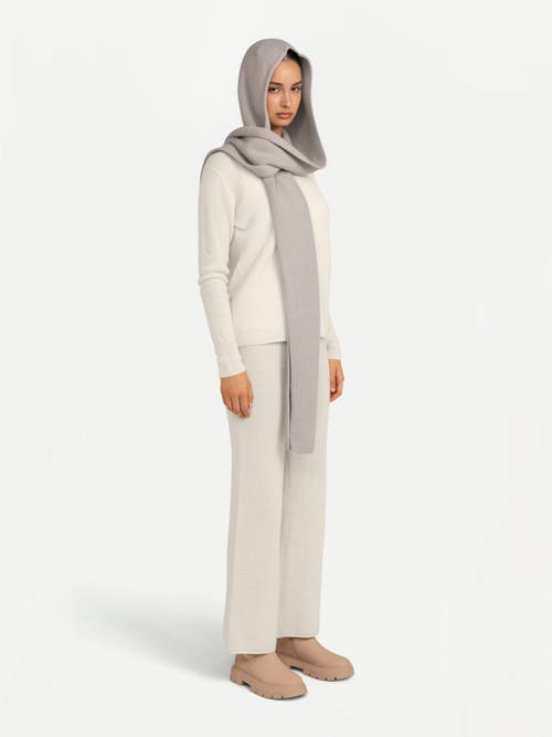 Gobi Mongolian Cashmere Hooded Cashmere Scarf In Gray
