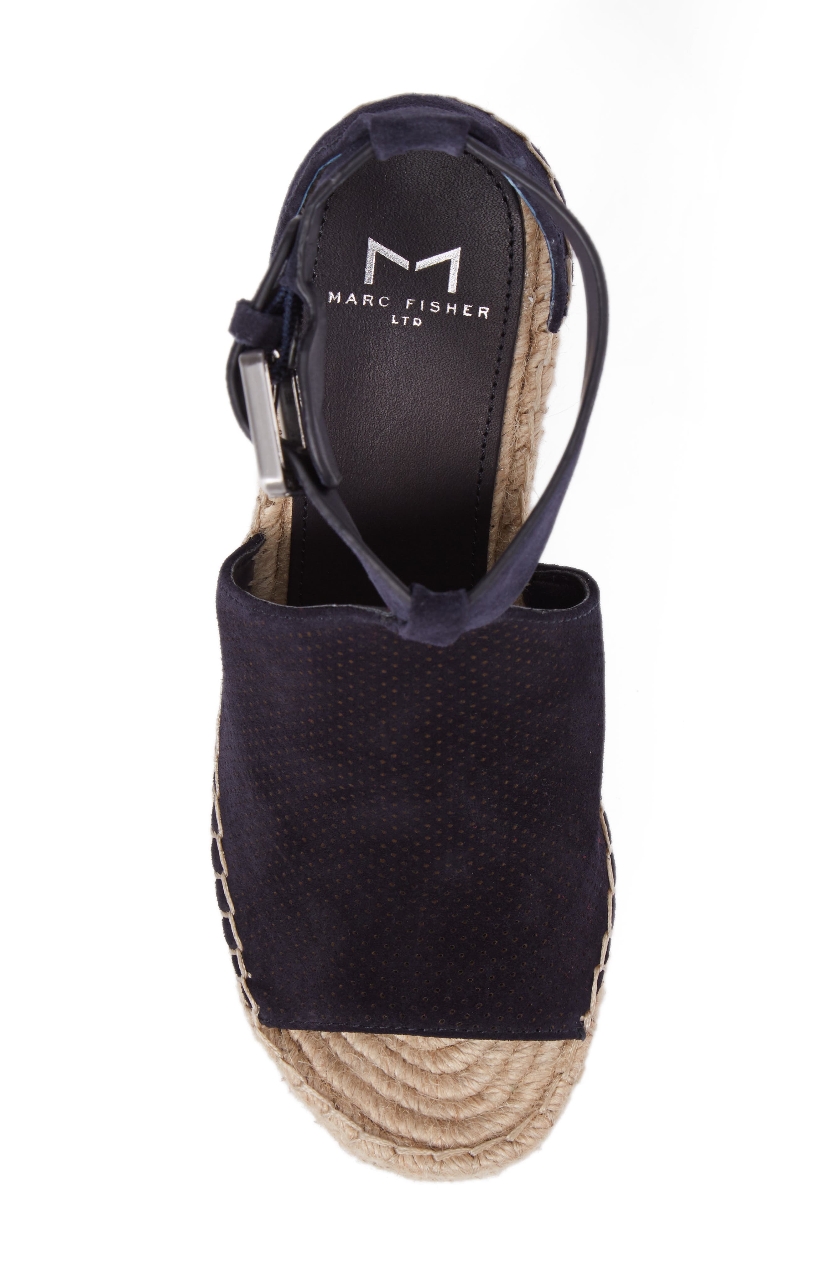 Marc Fisher LTD Annie Perforated Espadrille Platform Wedge, Alternate, color, 
