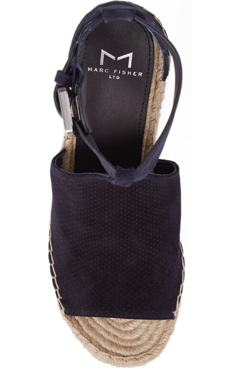 Marc Fisher LTD Annie Perforated Espadrille Platform Wedge, Alternate, color,