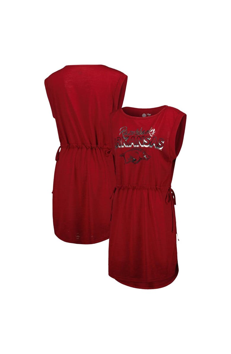 G-III 4HER BY CARL BANKS Women's G-III 4Her by Carl Banks Cardinal Arkansas Razorbacks GOAT Swimsuit Cover-Up Dress, Main, color, Cardinal