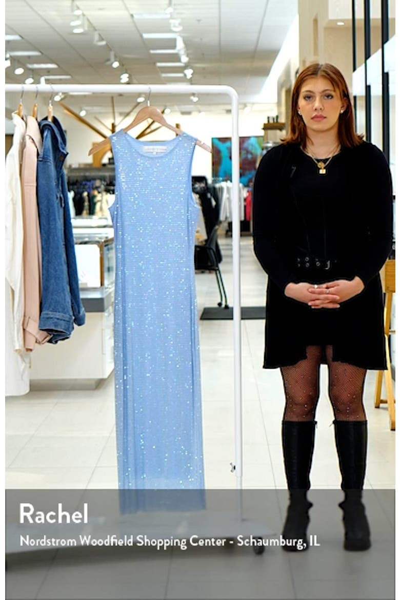 Embellished Rhinestone Mesh Midi Dress video