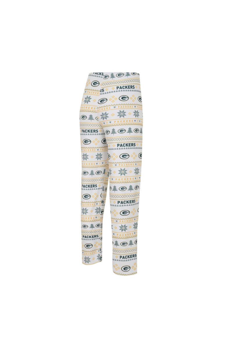 CONCEPTS SPORT Men's Concepts Sport White/Green Green Bay Packers Tinsel Raglan Long Sleeve T-Shirt & Pants Sleep Set, Alternate, color, White