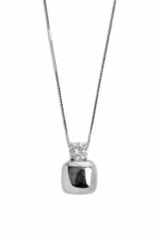 Argento Vivo Sterling Silver Scarlette Cubic Zirconia Cushion Pendant Necklace