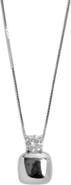 Argento Vivo Sterling Silver Scarlette Cubic Zirconia Cushion Pendant Necklace