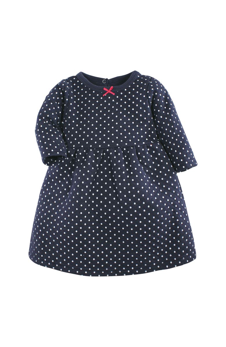 Hudson Baby 2Pk Quilted Long Sleeve Dress, Alternate, color, Pink And Navy Floral