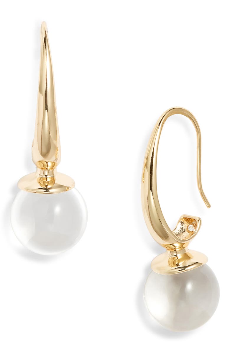 Nordstrom Orb Threader Earrings, Main, color, Clear- Gold