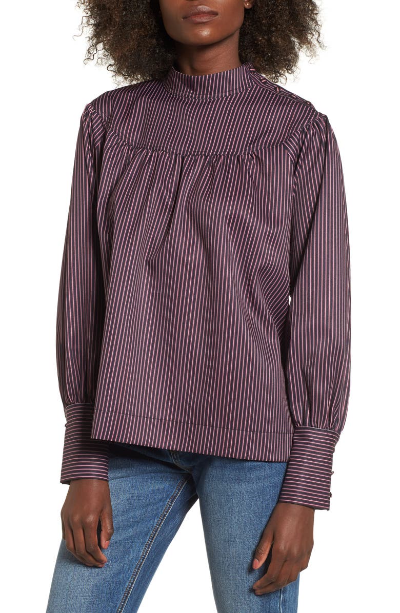 EVIDNT Shirring Stripe Top, Main, color, 