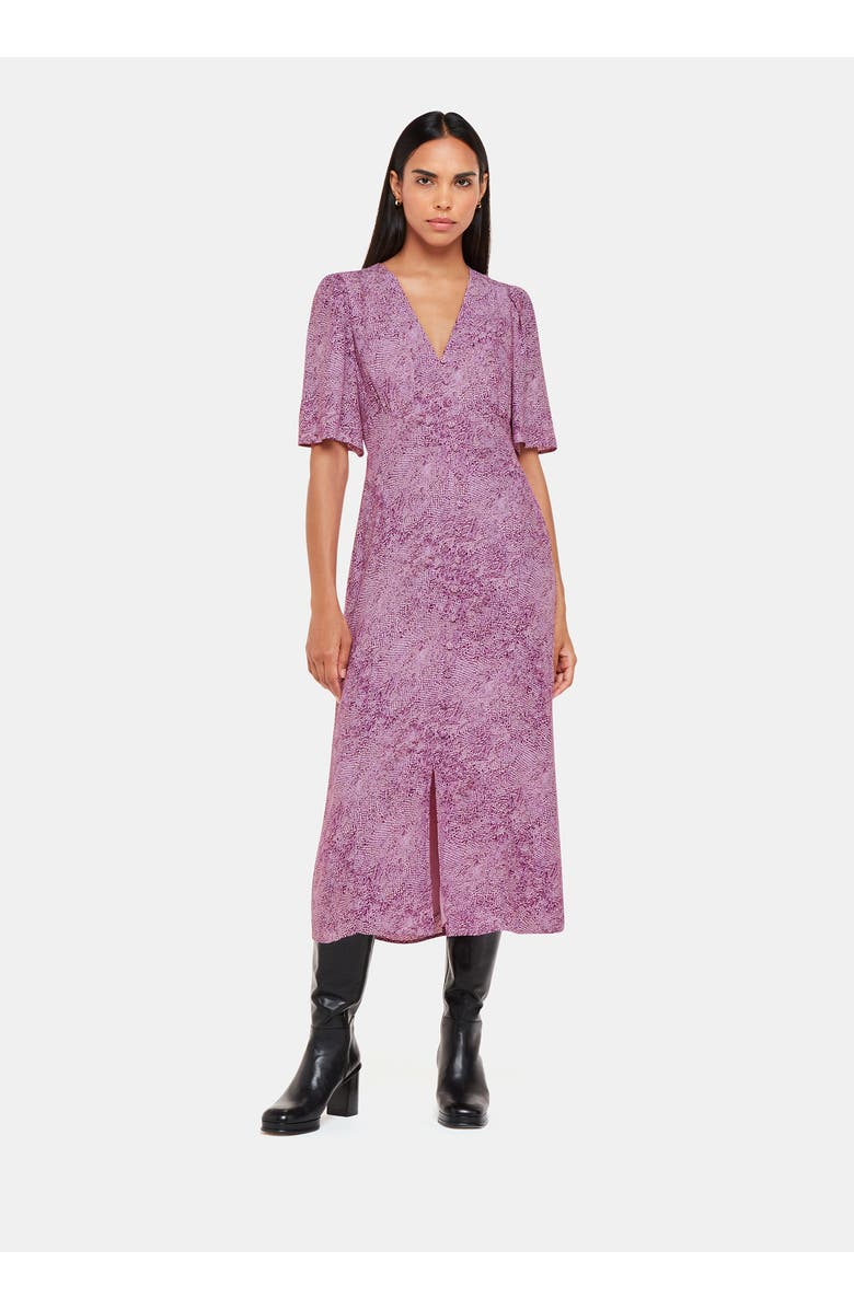 Whistles Diagonal Snake Midi Dress, Main, color, Pink/Multi