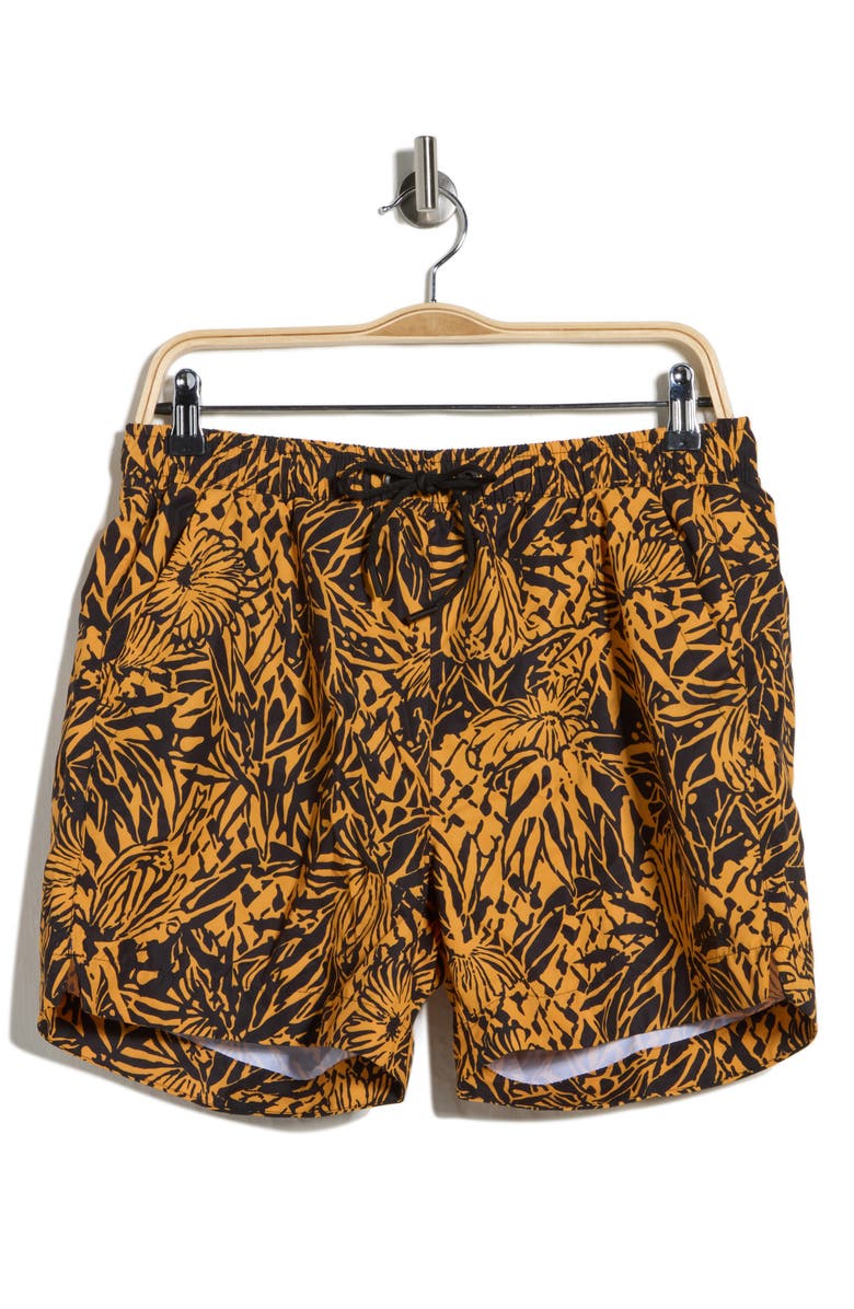 BOSS Calala Swim Trunks, Alternate, color, Bright Orange
