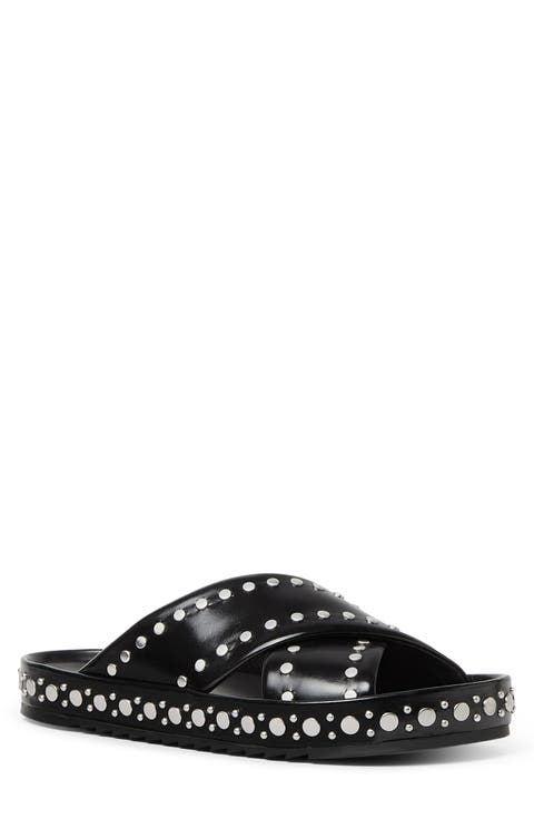 Studded Crisscross Slide Sandal