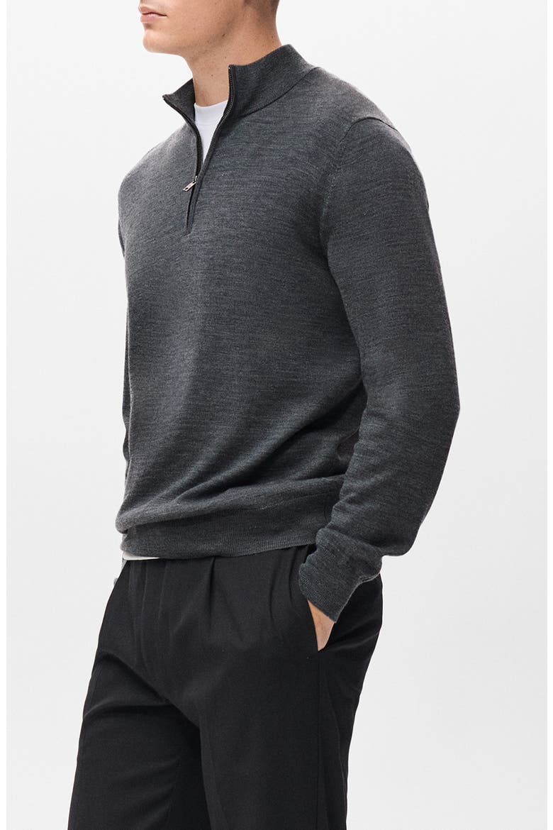Perkins Wool Quarter Zip Sweater, Alternate, color, MEDIUM HEATHER GREY