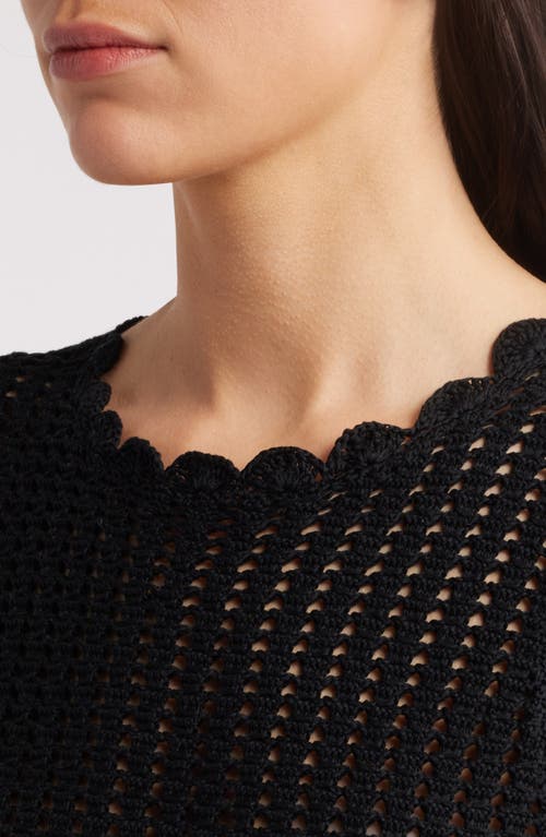 Frame Womens The Tulip Open-knit Cotton Tank Top Black In Black