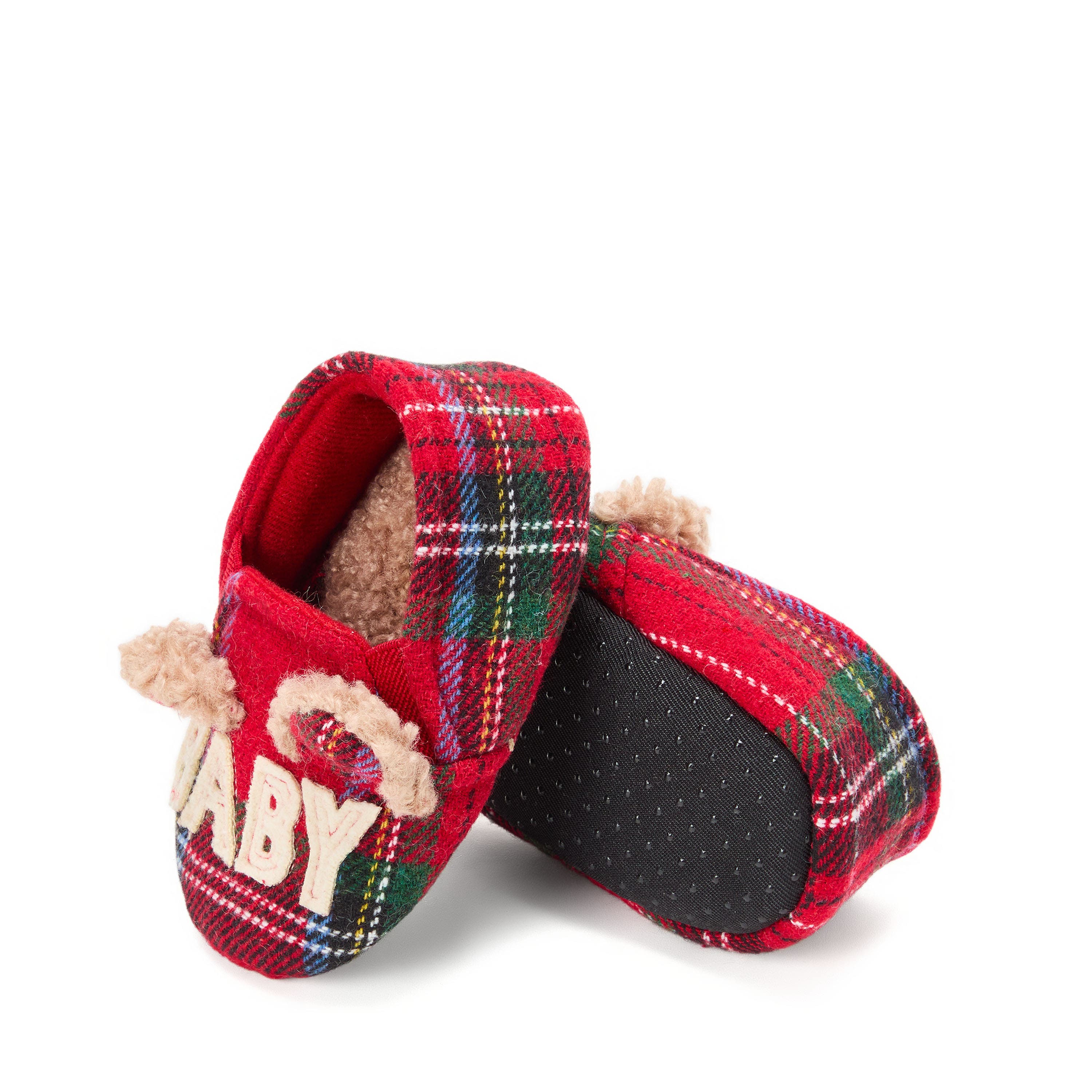 DEARFOAMS Baby Bear Closed Back Slipper, Alternate, color, Plaid