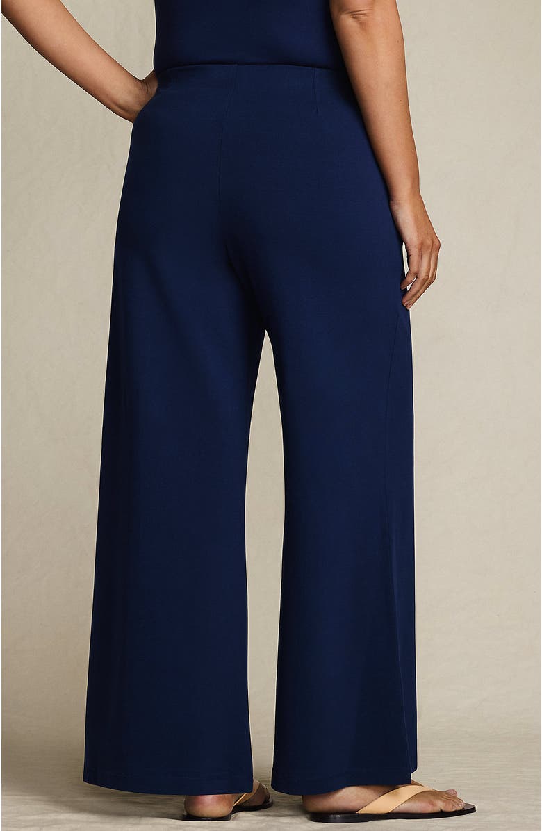 Lands' End Starfish High Rise Palazzo Pants, Alternate, color, Deep Sea Navy