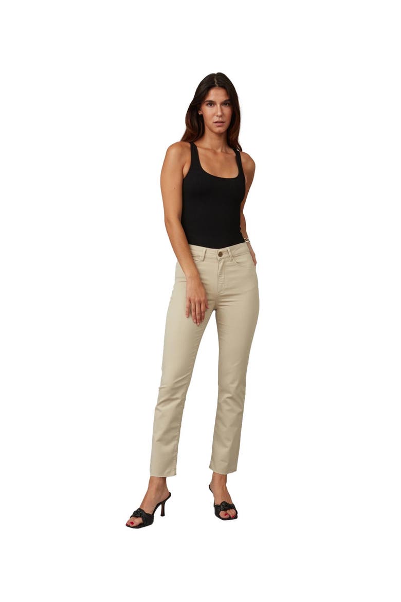 Kate High Rise Slim Jeans, Alternate, color, Sand