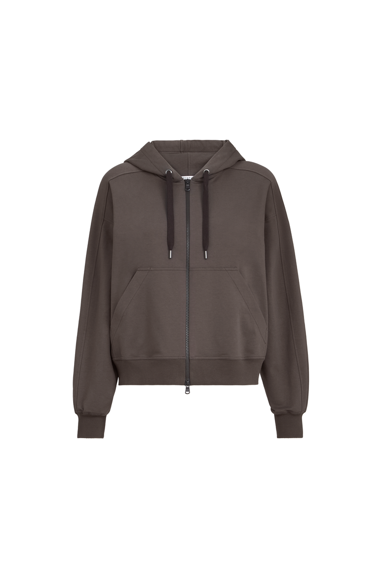 Sweatshirt with embroidery, Alternate, color, Brown