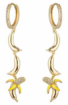 Shirin Banana Cubic Zirconia Linear Drop Earrings