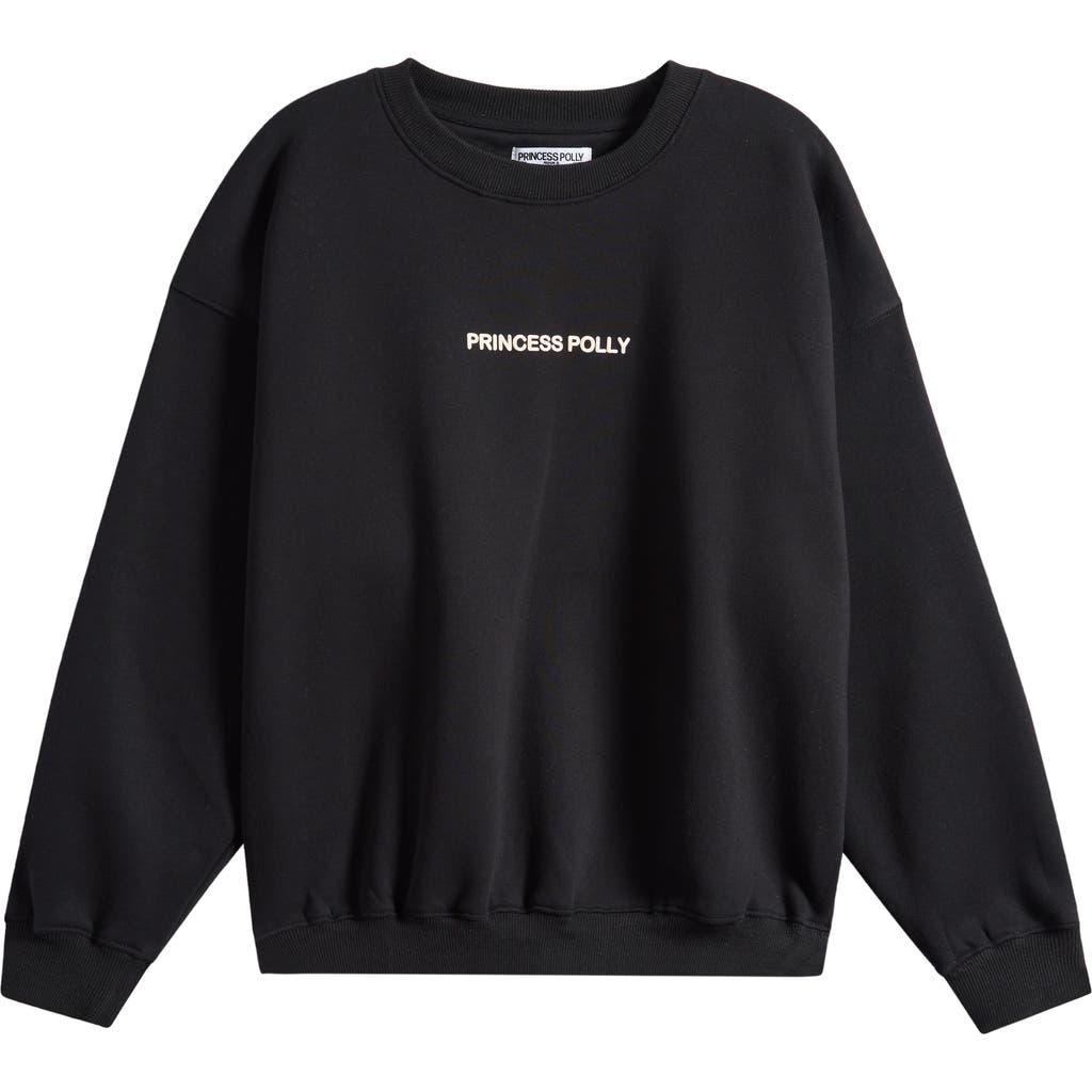Princess Polly Branded Crewnec In Black