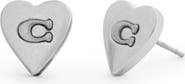 COACH C Heart Stud Earrings