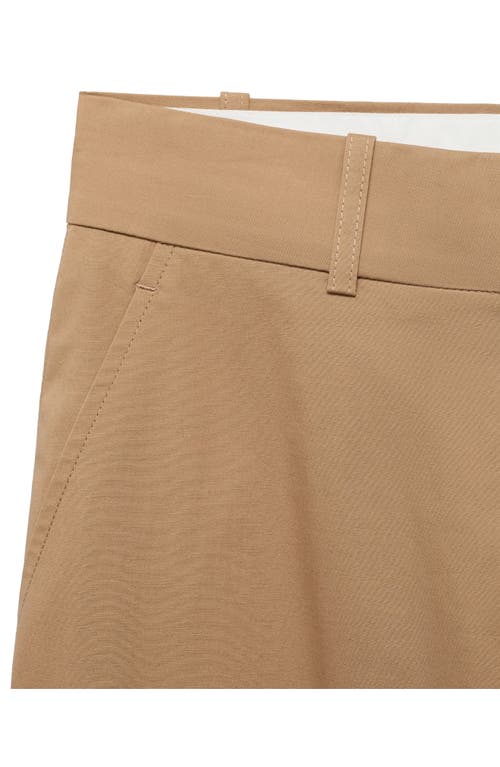 Mango Stretch Cotton Wide Leg Pants In Brown