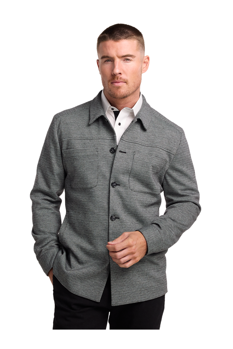 Herringbone Shirt Jacket, Alternate, color, Black
