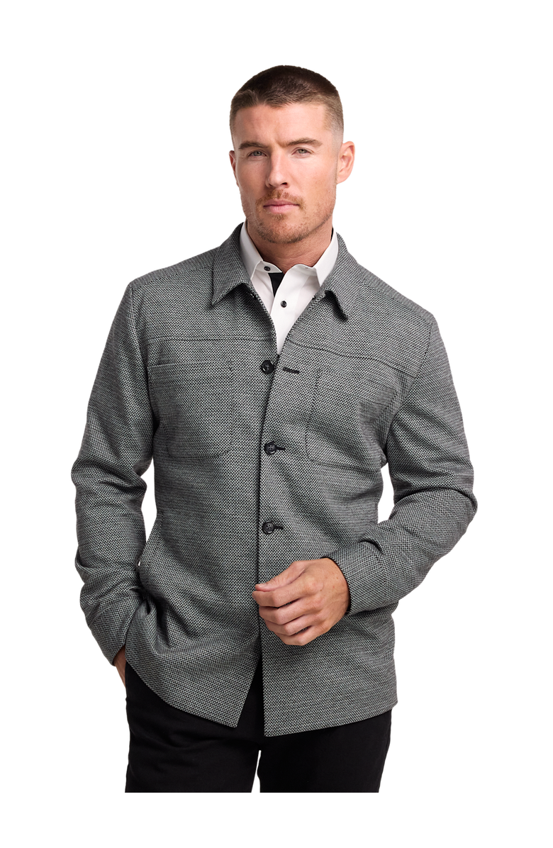 Paul Fredrick Herringbone Shirt Jacket, Alternate, color, Black