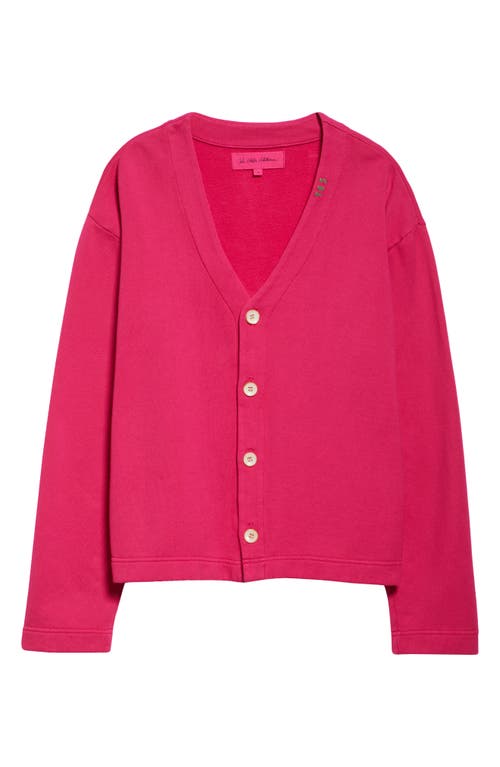 The Elder Statesman Daily Cardigan In Bright Pink