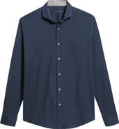 Stone Rose Nova Legacy Solid Navy Stretch Cotton Blend Button-Up Shirt