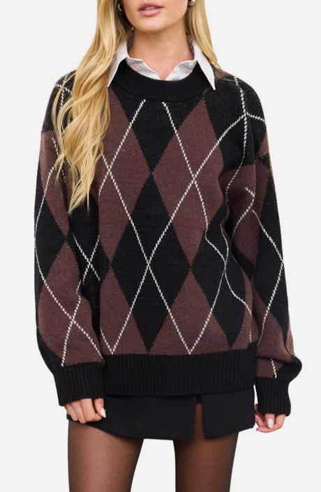 Oversized Argyle Sweater