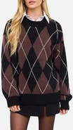 Blu Pepper Oversized Argyle Sweater