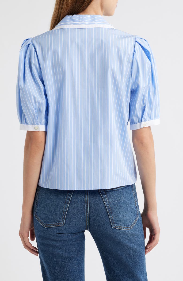 FRAME The Stripe Cotton Sailor Button-Up Shirt, Alternate, color, Oxford Blue Multi